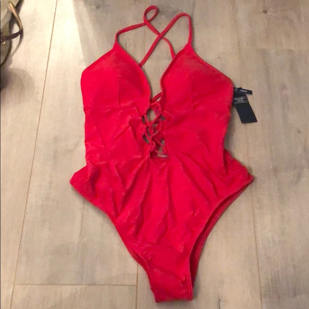 Abercrombie and Fitch red one piece bathing suit
